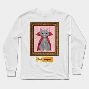 Kawaii Vampire Cat in an Antique Frame Long Sleeve T-Shirt